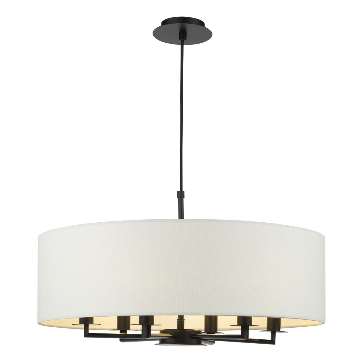 Tyler 6 Light Shadelier Matt Black and White With Shade – ideas4lighting