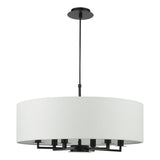 Tyler 6 Light Shadelier Matt Black and White With Shade