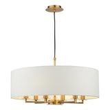 Tyler 6 Light Shadelier Antique Bronze and White With Shade