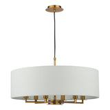 Tyler 6 Light Shadelier Antique Bronze and White With Shade