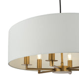 Tyler 6 Light Shadelier Antique Bronze and White With Shade