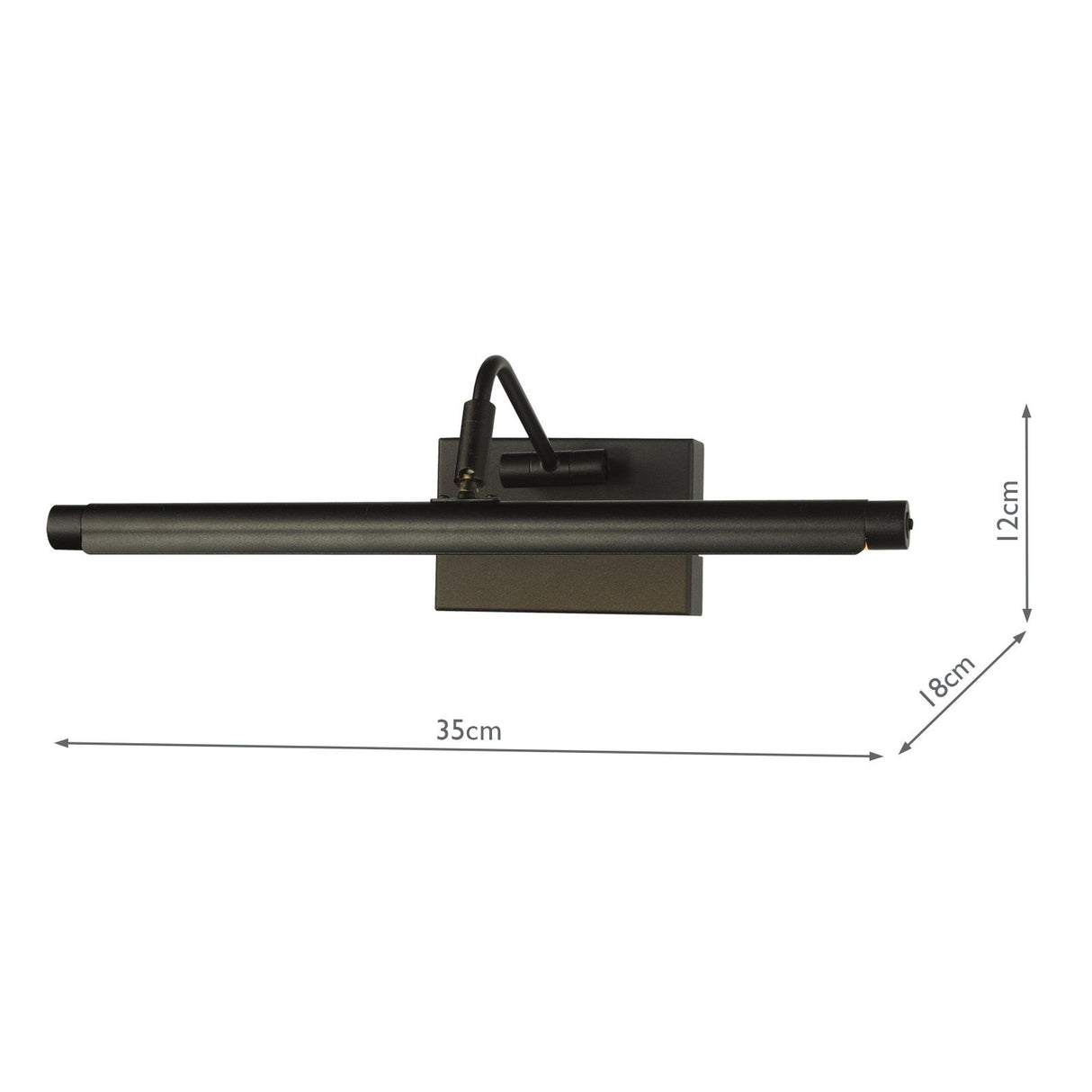 Tyrus 35cm Picture Light Satin Black LED