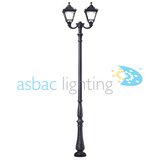 Tobia Tabor Ofir 2L E27 (No Lamp) Assembled, Classic Post Lantern, Black/Clear