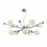 Ursa 10 Light Pendant Polished Chrome Opal Glass