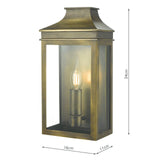 Vapour Coach Lantern Outdoor Wall Light Weathered Brass IP44