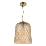 Varius Pendant Natural Brass and Amber Glass