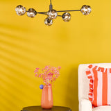 Vignette 6 Light Pendant Matt Black With Closed Organic Smoked Glass