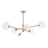 Vignette 6 Light Pendant Aged Brass With Clear/Opal Glass