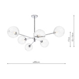 Vignette 6 Light Pendant Polished Chrome With Closed Glass