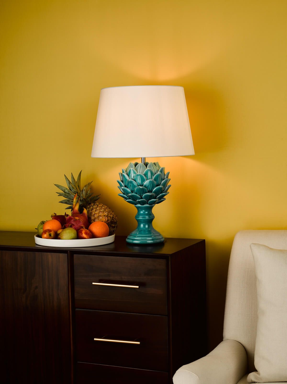 Violetta Table Lamp Blue With Shade