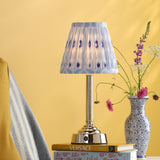 Virgil Rechargeable Table Lamp Polished Nickel With Shade LED