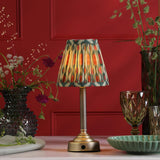 Virgil Rechargeable Table Lamp Matt Antique Brass With Shade LED