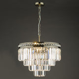 Vyana 4 Light Pendant Antique Brass Crystal