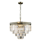 Vyana 4 Light Pendant Antique Brass Crystal