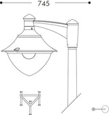 Vivi 400 MidiPilar 1L 50W E27 HighPower LED 4000K Photocell, Modern Lantern Head, Grey/Clear
