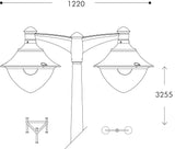 Vivi 400 MidiPilar 2L 2x50W E27 HighPower LED 4000K Photocell, Modern Lantern Head, Black/Clear
