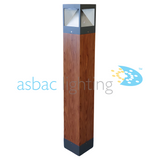 Whitby 1000 10W LED 4000K, Bollard, Anthracite & Wood Effect/Clear