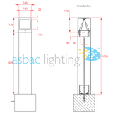 Whitby 1000 10W LED 4000K, Bollard, Anthracite/Clear