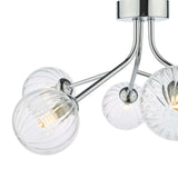 Yiska 6 Light Semi Flush Polished Chrome Ribbed Glass
