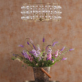 Yuridia 4 Light Pendant Satin Gold and Ribbed Glass
