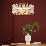 Yuridia 4 Light Pendant Satin Gold and Ribbed Glass