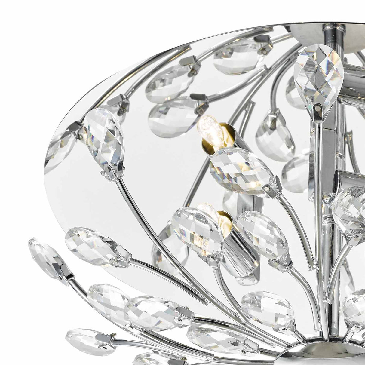 Zafir 3 Light Flush Polished Chrome Crystal