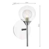 Zeke Wall Light Polished Chrome Glass