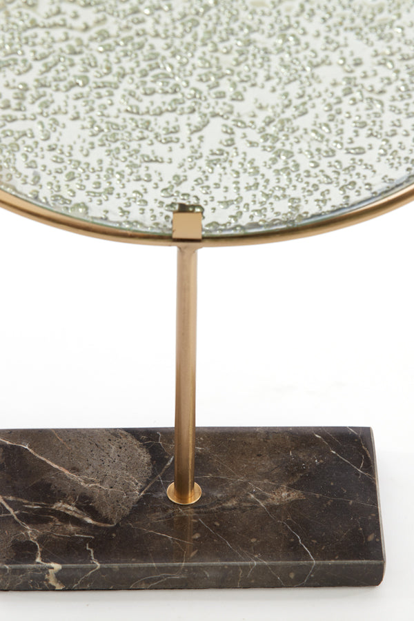 Decorative Sculpture on Stand 17x8.5x48 cm Waldeck Black Marble with Glass