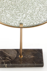 Decorative Sculpture on Stand 17x8.5x48 cm Waldeck Black Marble with Glass