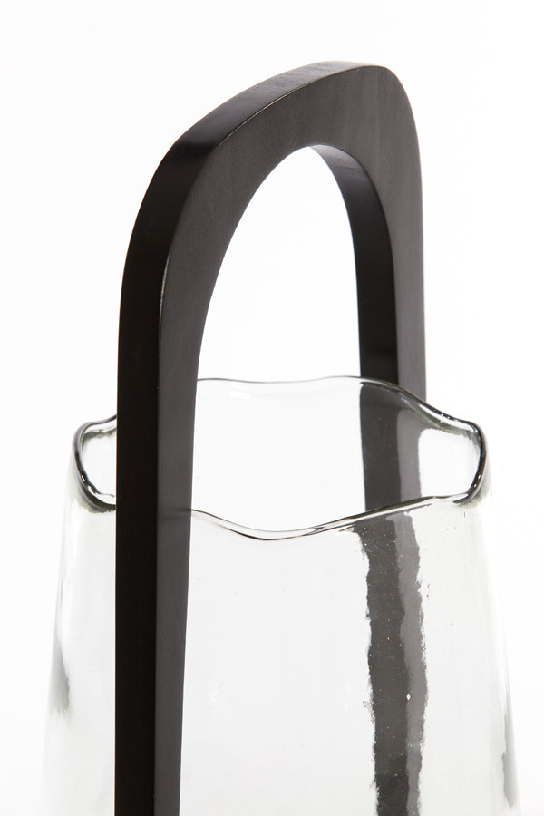 Cyclone Ø26x48 cm Anosy Transparent Glass with Ebony Wood Base