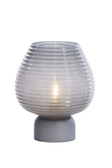 LED Glass Table Lamp Ø22x27 cm in Grey - Alenna Design