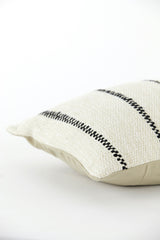 Elegant Sand-Black Accent Cushion 60x30 cm