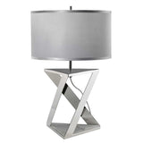 Elegant Aegeus Table Lamp with Polished Nickel and Marble Base, Includes Shade