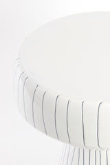 Glossy White & Black Round Accent Table 38x42 cm Dakwa