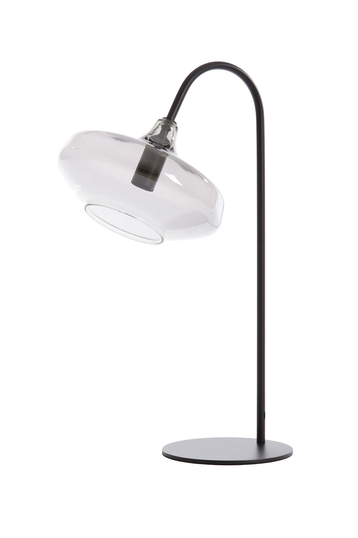 Elegant Solna Black Table Lamp with Smoked Glass, 31x22x50 cm, E14 Socket