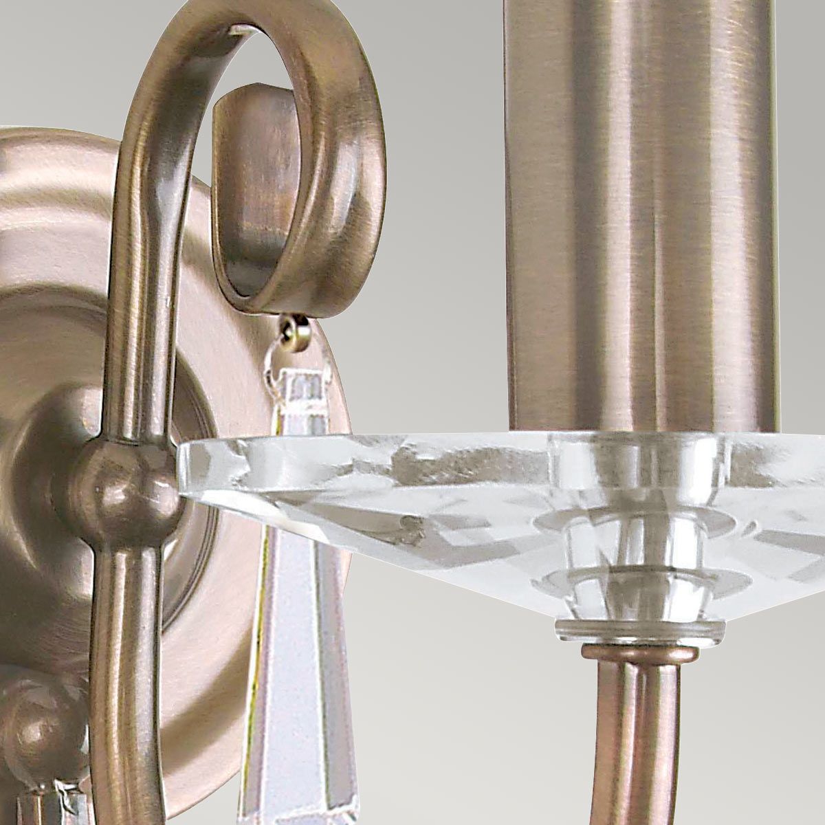 Aegean Aged Brass Wall Light with Cut Glass Accents