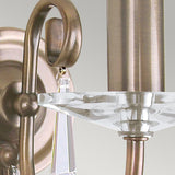 Aegean Aged Brass Wall Light with Cut Glass Accents