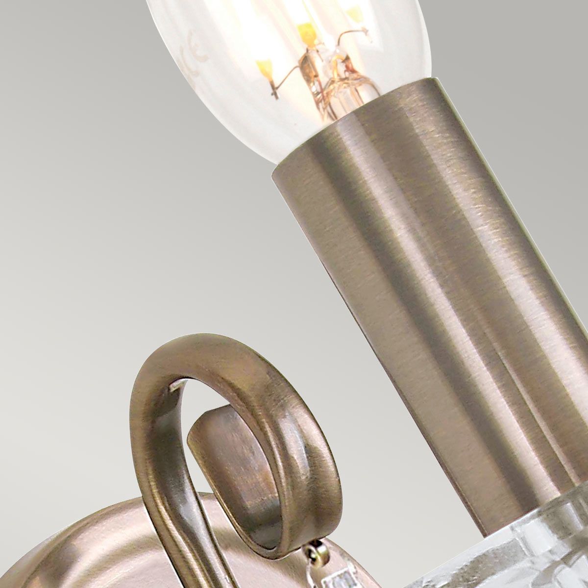Aegean Aged Brass Wall Light with Cut Glass Accents