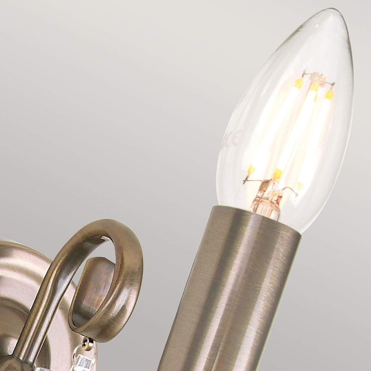 Aegean Aged Brass Wall Light with Cut Glass Accents