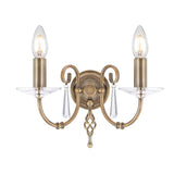 Aegean Twin Light Wall Sconce in Aged Brass Finish