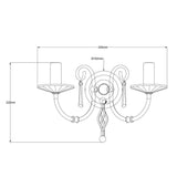 Aegean Twin Light Wall Sconce in Aged Brass Finish