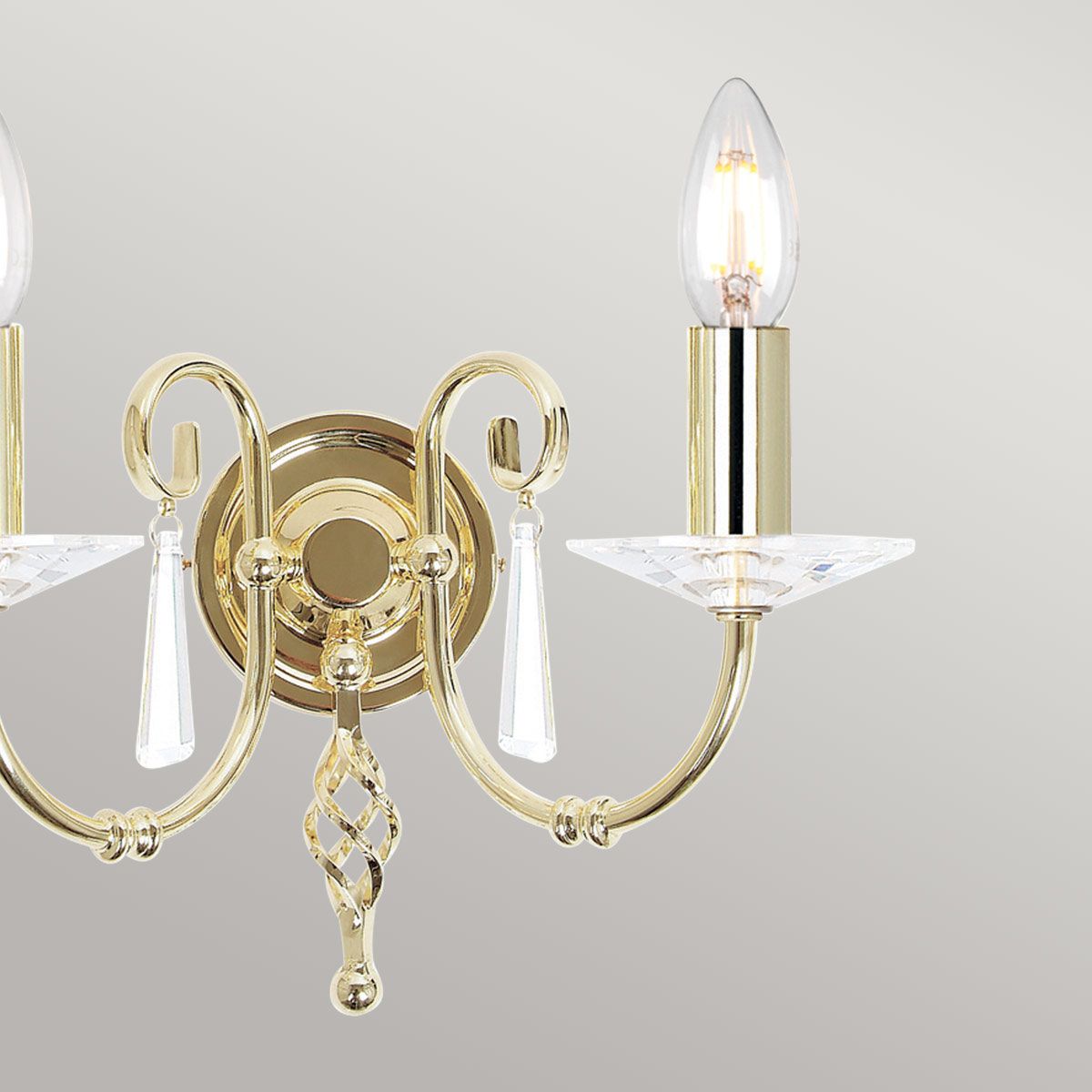 Aegean Dual Light Wall Fixture in Polished Brass