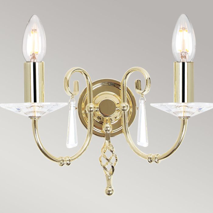 Aegean Dual Light Wall Fixture in Polished Brass