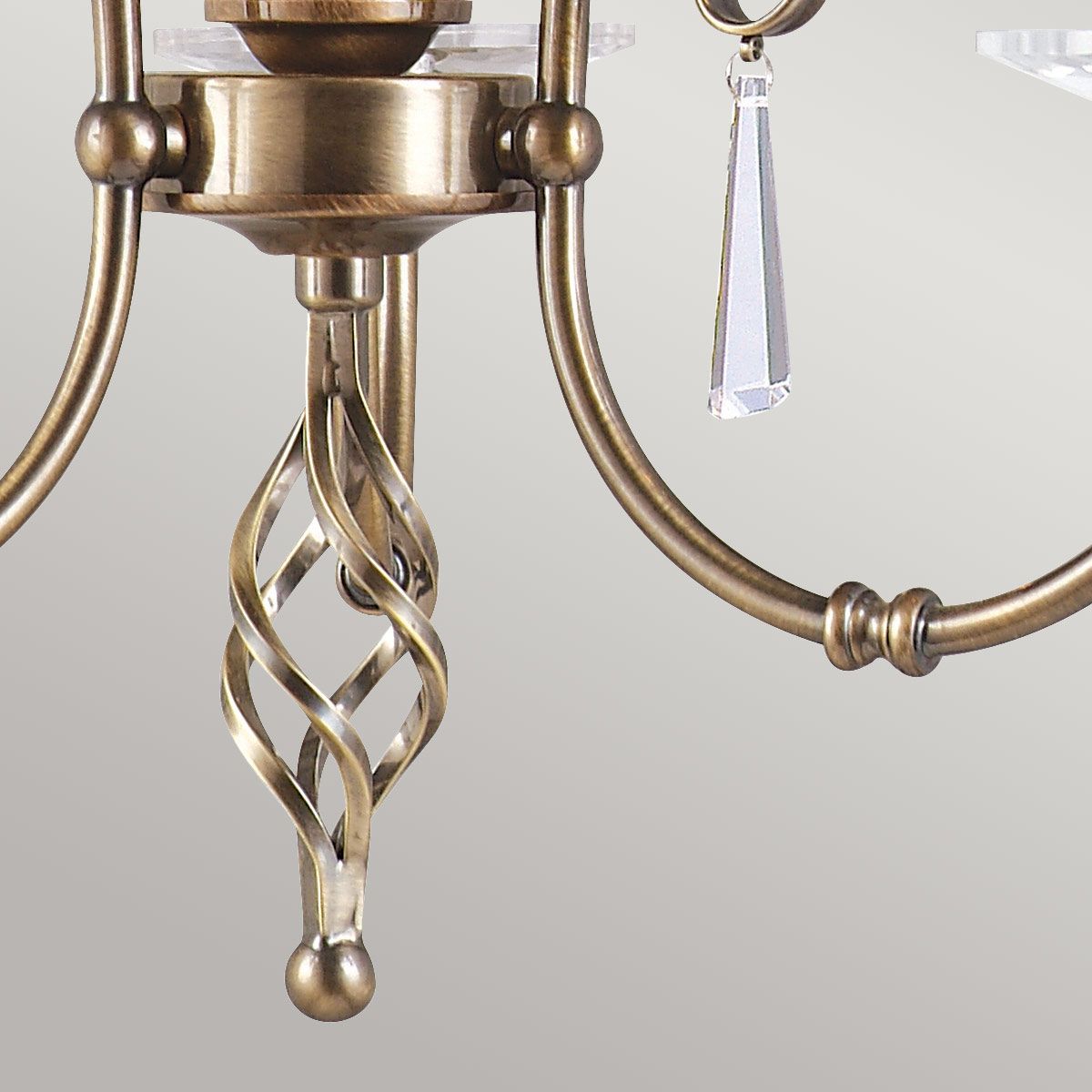 Aegean Vintage Antique Chandelier with Aged Brass Finish and Cut Glass Accents