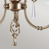 Aegean Vintage Antique Chandelier with Aged Brass Finish and Cut Glass Accents