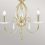 Aegean 3-Light Classic Vintage Chandelier in Polished Brass