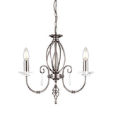 Aegean 3 Light Vintage Antique Chandelier in Polished Nickel Finish