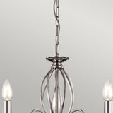 Aegean 3 Light Vintage Antique Chandelier in Polished Nickel Finish