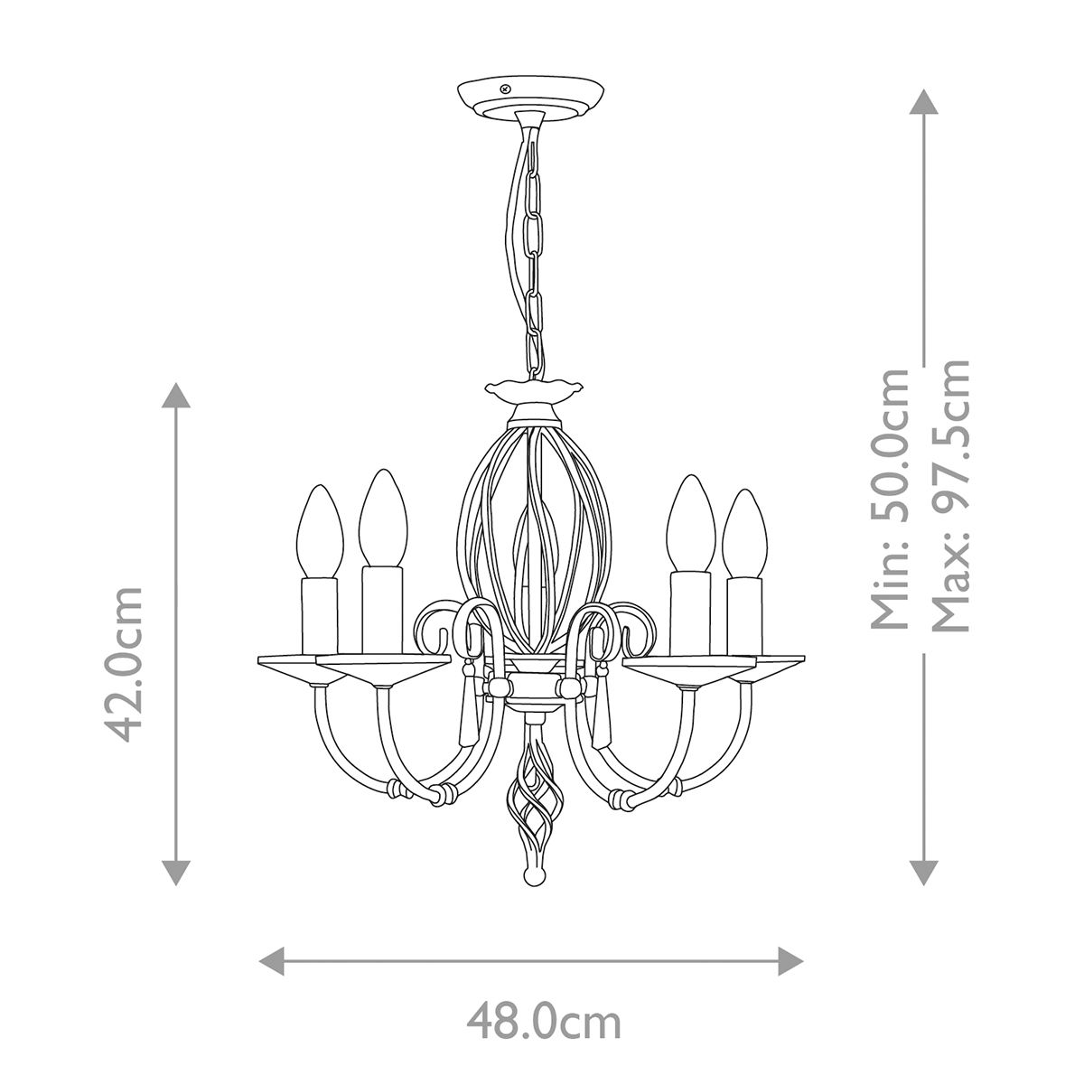 Timeless Aegean 5-Light Antique Chandelier in Aged Brass Finish
