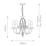 Timeless Aegean 5-Light Antique Chandelier in Aged Brass Finish